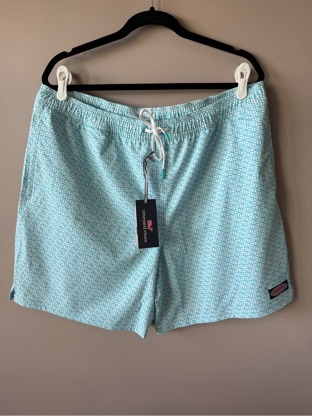 Vineyard Vines Men’s NWT 7” Printed Chappy Trunk Swim Bottoms Turquoise Size XL